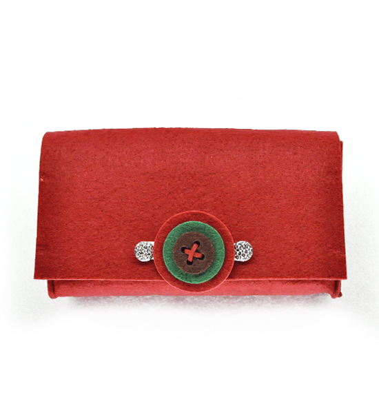 Borsetta in feltro bottone (Kit fai-da-te) - Rosso